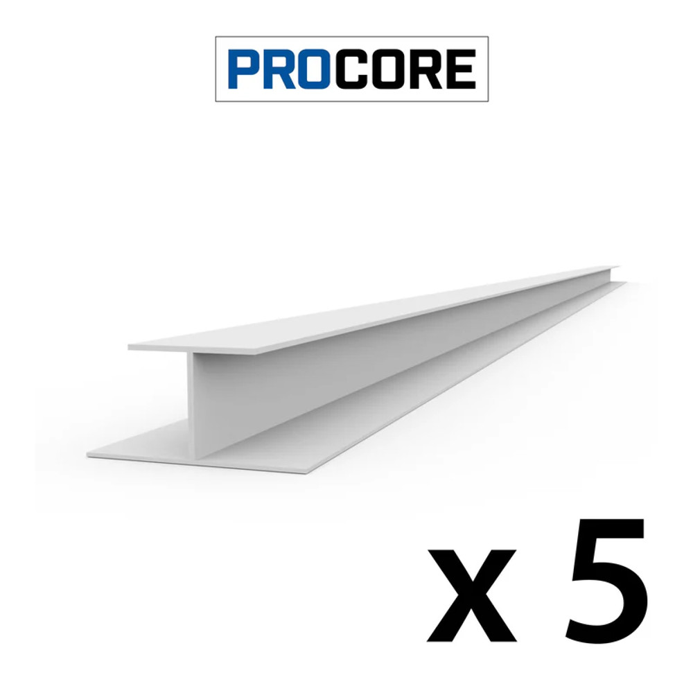 Proslat 8 ft. PROCORE PVC H Trim Pack (5-Pack) - White