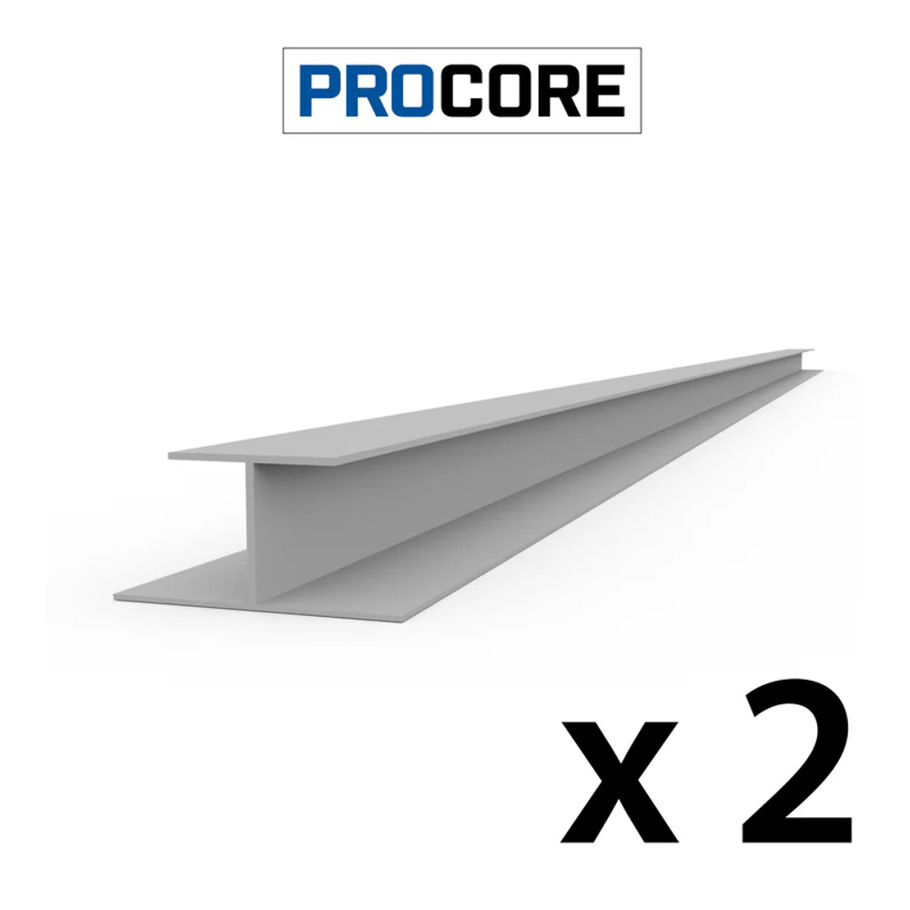 Proslat 8 ft. PROCORE PVC H Trim Pack (2-Pack) - Gray