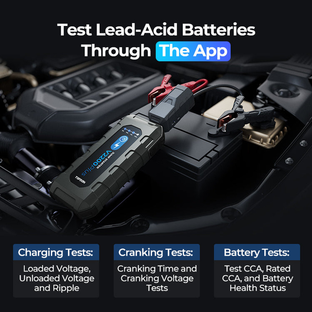 Topdon V2200Plus - 2-in-1 2200 Peak Amp Jump Starter & Battery/System Tester Topdon V2200Plus - 2-in-1 2200 Peak Amp Jump Starter & Battery/System Tester