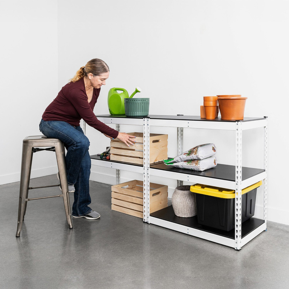 SafeRacks 18" x 36" x 72" Modular Garage Shelving - White SafeRacks 18" x 36" x 72" Modular Garage Shelving - White