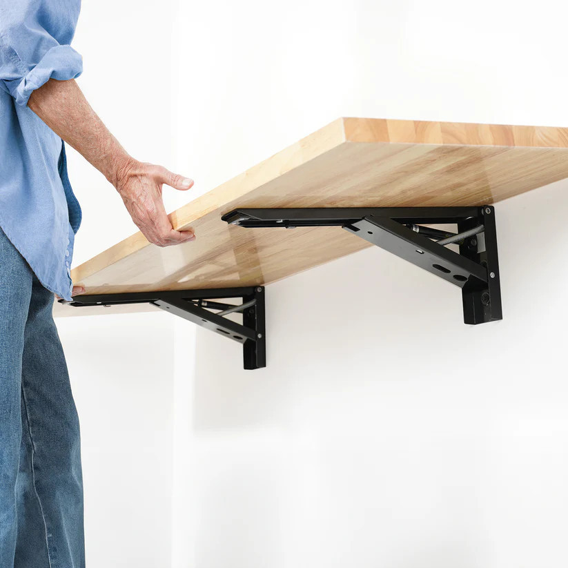 SafeRacks Wall Mounted Folding Worktop - Soft Close Edition 60"