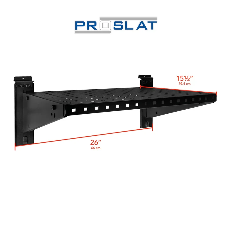Proslat Stealth 24 in. Heavy Duty Metal Shelf with Tool Holders