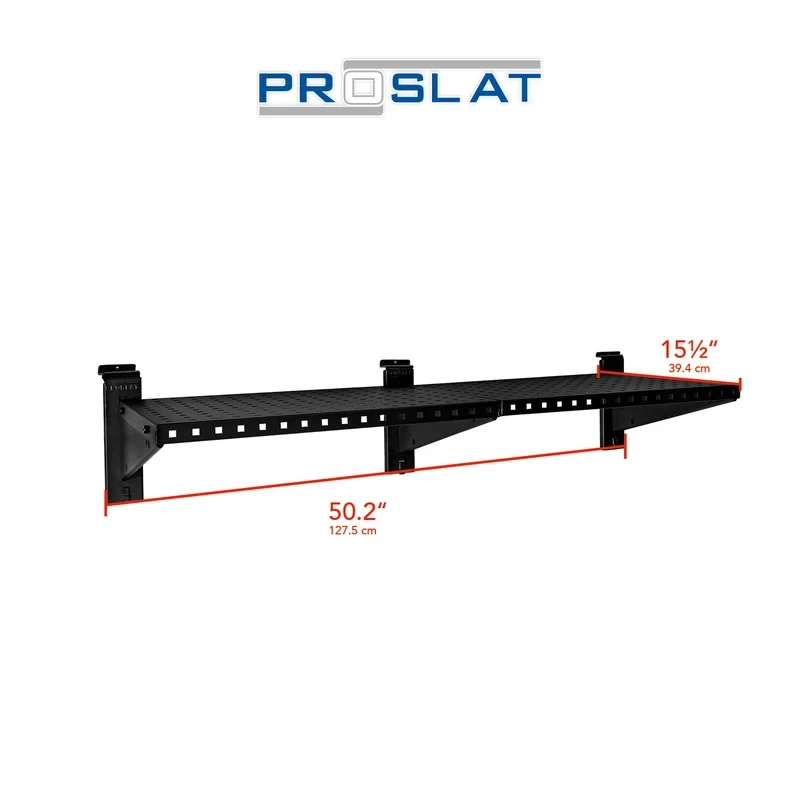 Proslat Stealth 48 in. Heavy Duty Metal Shelf with Tool Holders