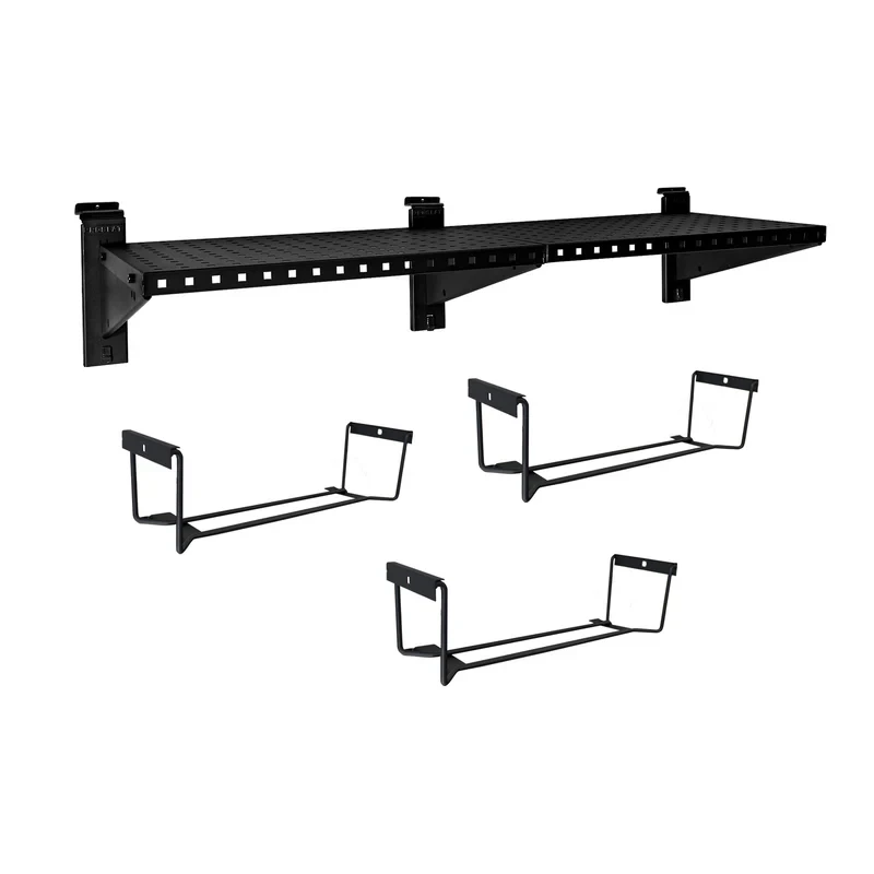 Proslat Stealth 48 in. Heavy Duty Metal Shelf with Tool Holders