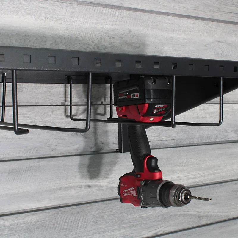 Proslat Stealth 48 in. Heavy Duty Metal Shelf with Tool Holders