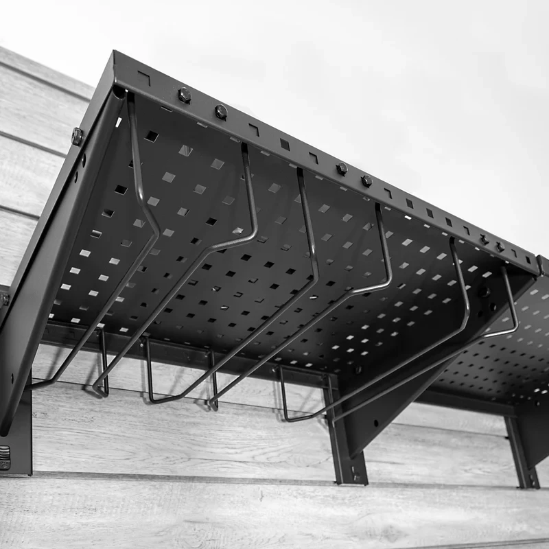 Proslat Stealth 48 in. Heavy Duty Metal Shelf with Tool Holders
