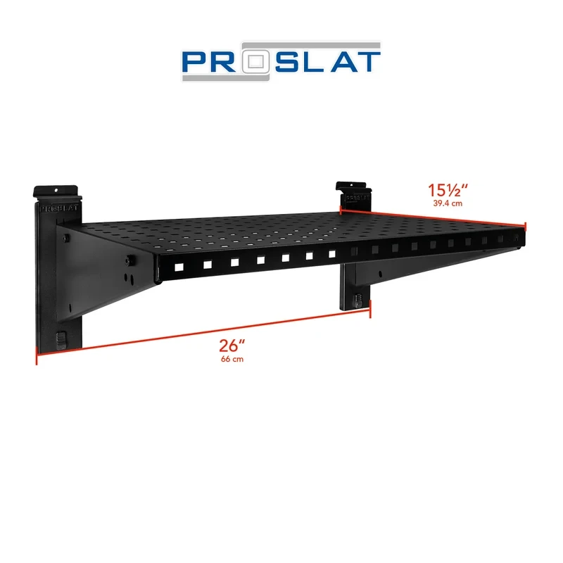 Proslat Stealth 24 in. Heavy Duty Metal Shelf with Clothing Pole