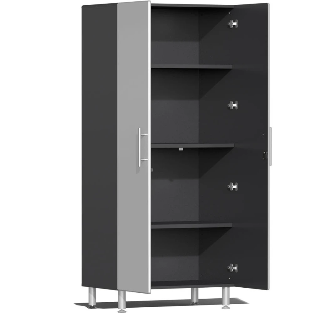 Ulti-MATE Garage 2.0 Series Silver Metallic 4 Piece Kit with Bamboo Worktop