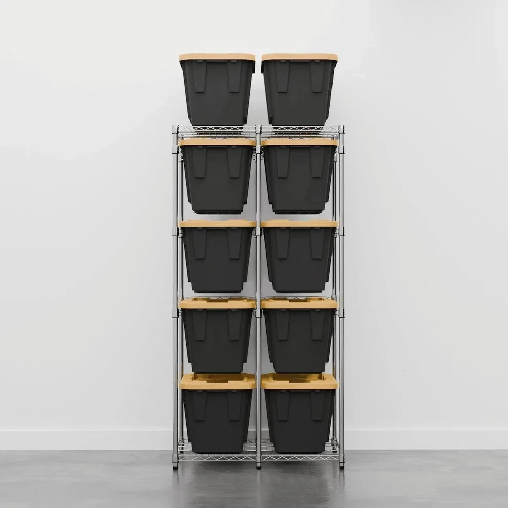 SafeRacks 12 Gallon Storage Bin Rack - Silver