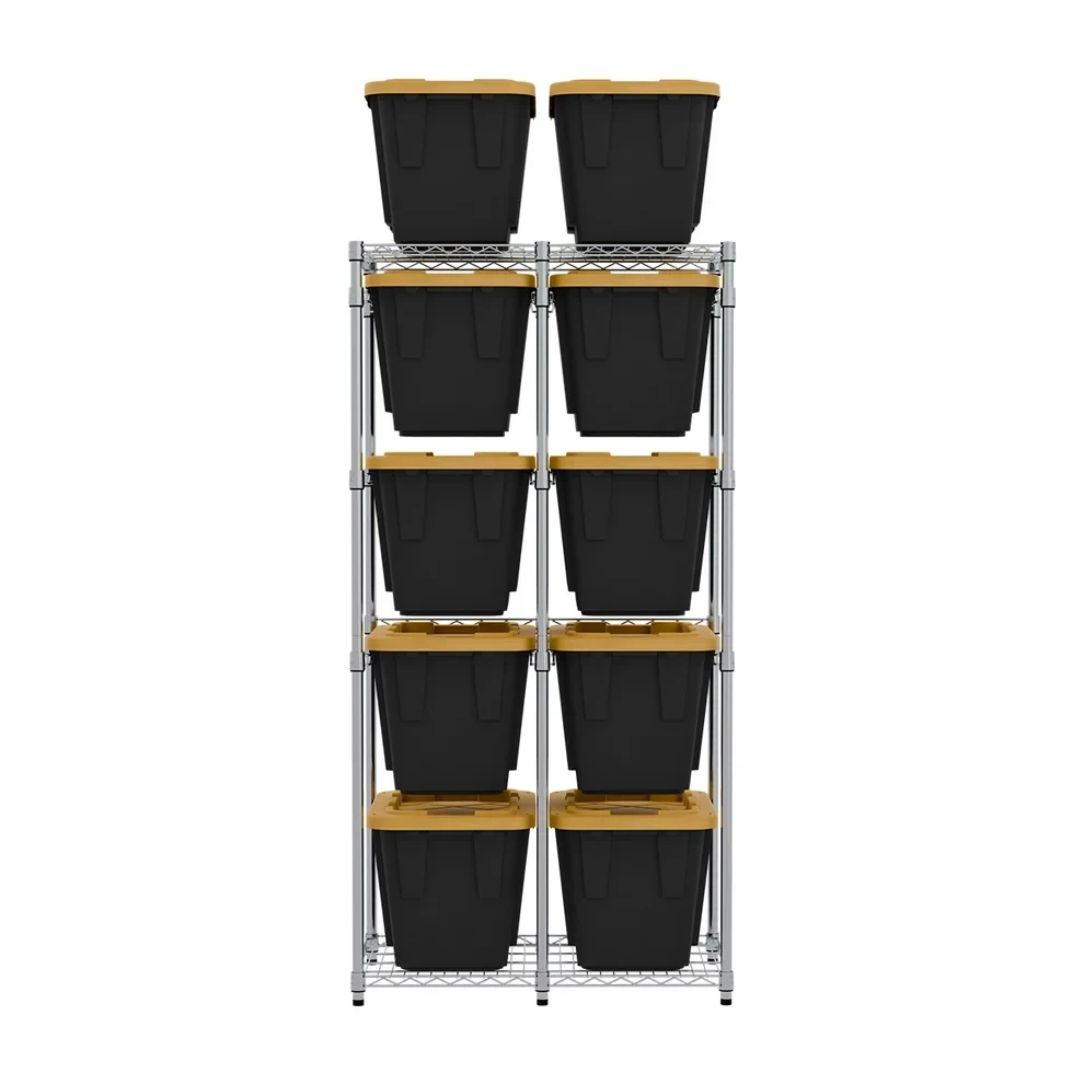 SafeRacks 12 Gallon Storage Bin Rack - Silver