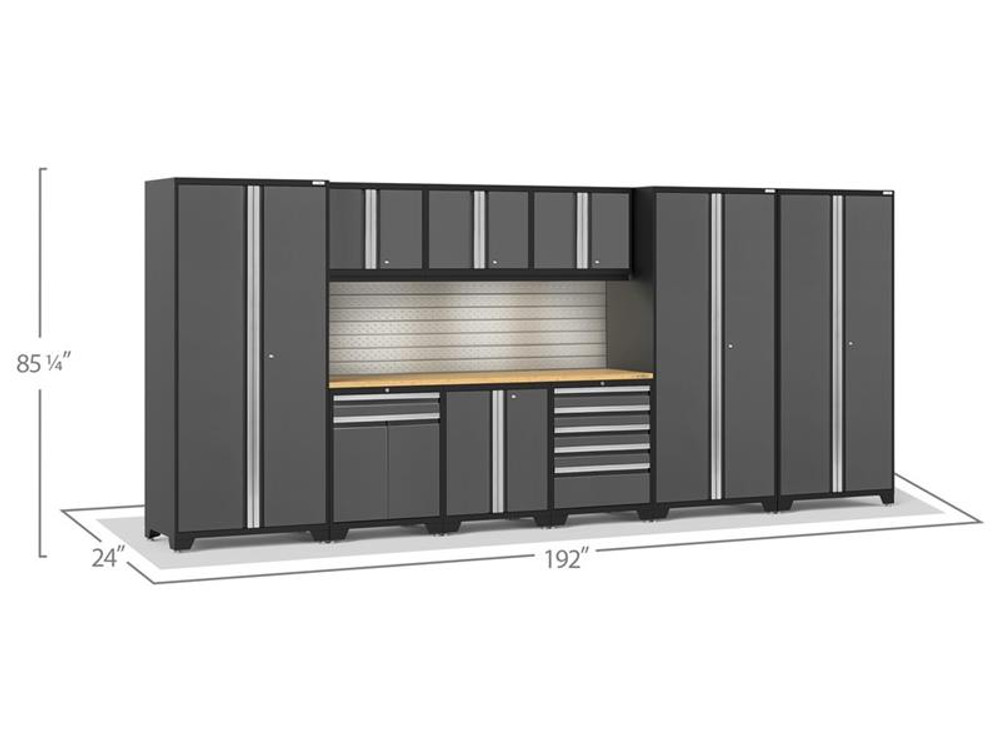 NewAge Pro Series 3.0 Grey 10 Piece Set w/Bamboo Top, LED Lights & Backsplash