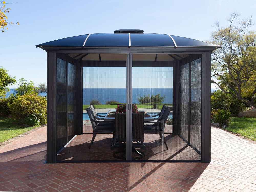 Paragon Outdoor Siena 12x12 Hard Top Gazebo with Sliding Screen