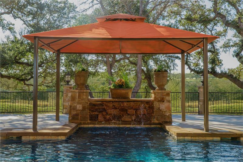 Paragon Outdoor Kingsbury 11x14 Gazebo with Rust Sunbrella Top Paragon Outdoor Kingsbury 11x14 Gazebo with Rust Sunbrella Top