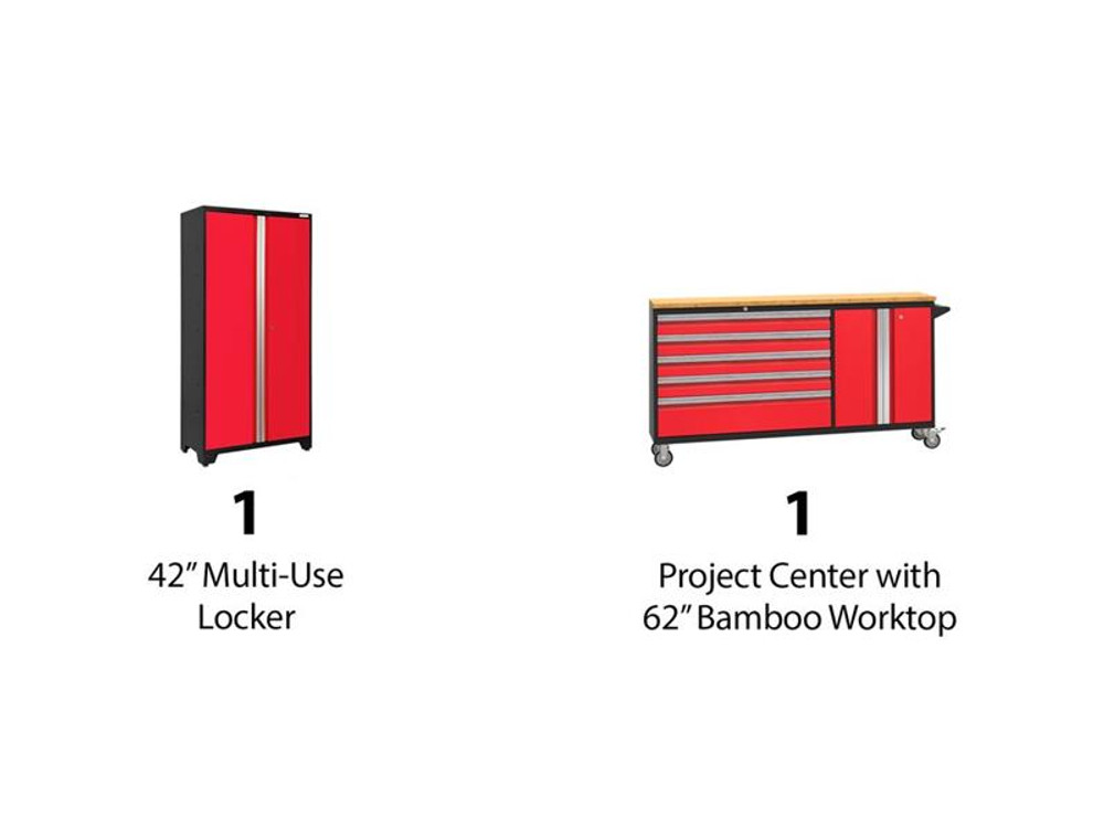NewAge Bold 3.0 2 PC Set w/Bamboo Worktop - Red NewAge Bold 3.0 2 PC Set w/Bamboo Worktop - Red