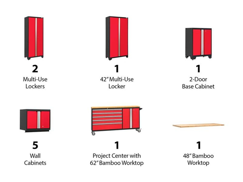 NewAge Bold 3.0 Red 11 PC Set w/Bamboo Worktops