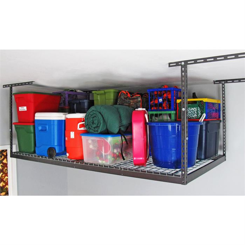 SafeRacks 4' x 8' Overhead Storage Rack 24" - 45" Drop - Hammertone