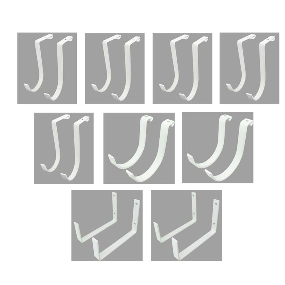 (2) 4' x 8' MonsterRax Combo 12" - 21" Drop w/18 Piece Hook Accessory Pack - White