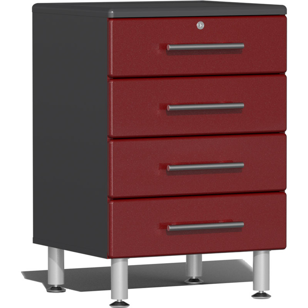 Ulti-MATE Garage 2.0 Series Red Metallic 4-Drawer Base Cabinet