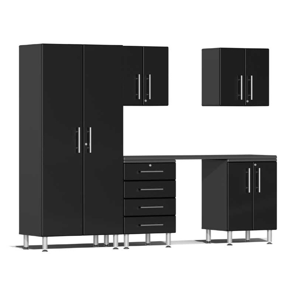 Ulti-MATE Garage 2.0 Series Black Metallic 6-Piece Kit with Workstation