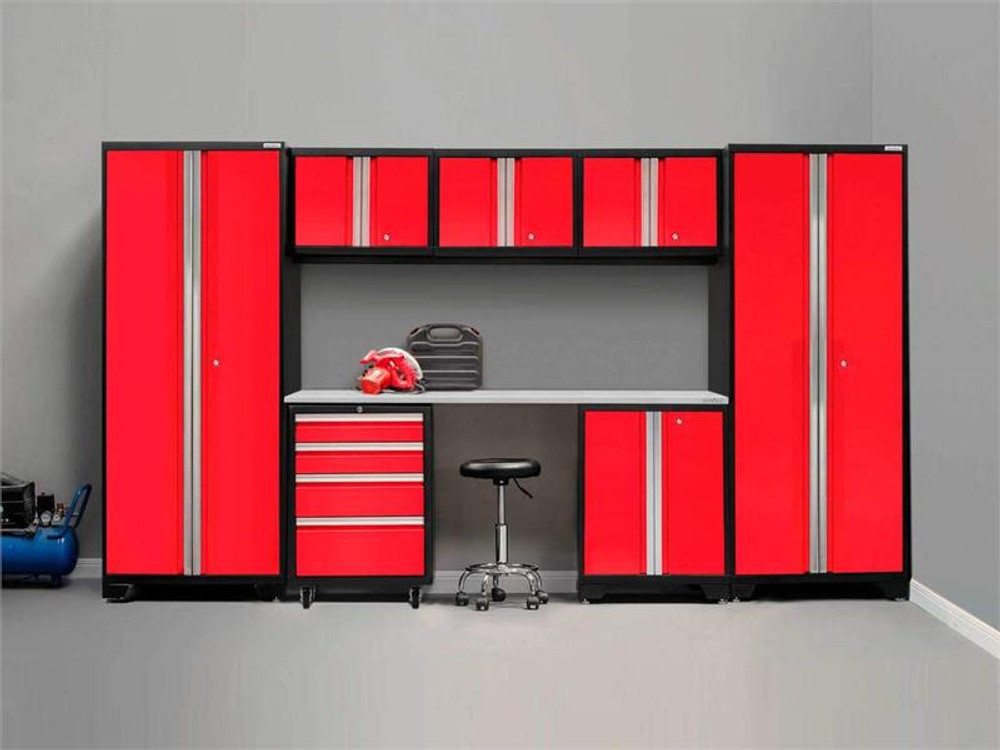 NewAge Bold 3.0 Red 8 Piece Set w/Stainless Steel Worktop