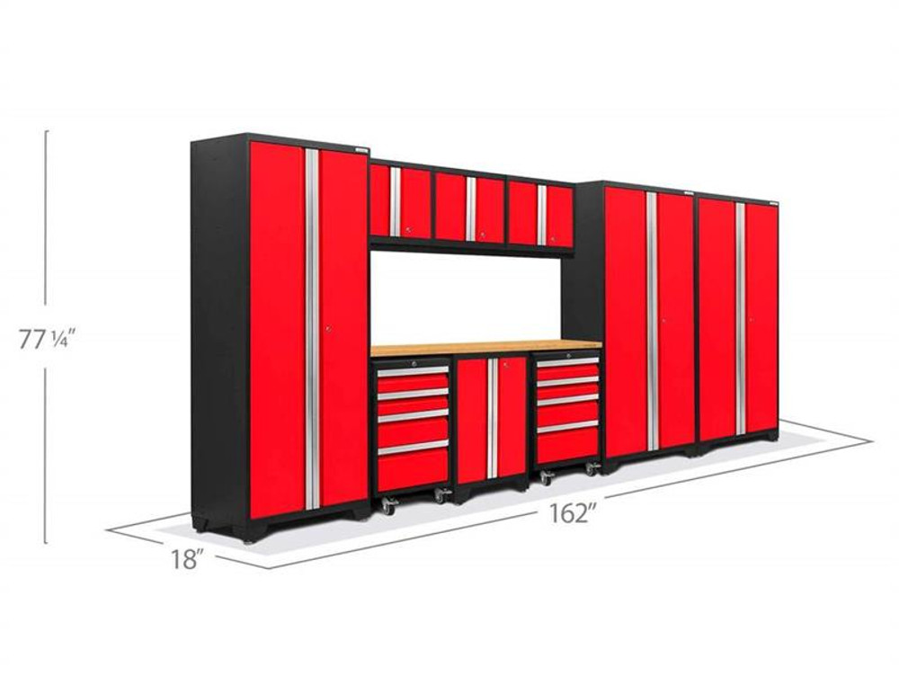 NewAge Bold 3.0 Red 10 Piece Set w/Bamboo Worktop & LED Lights