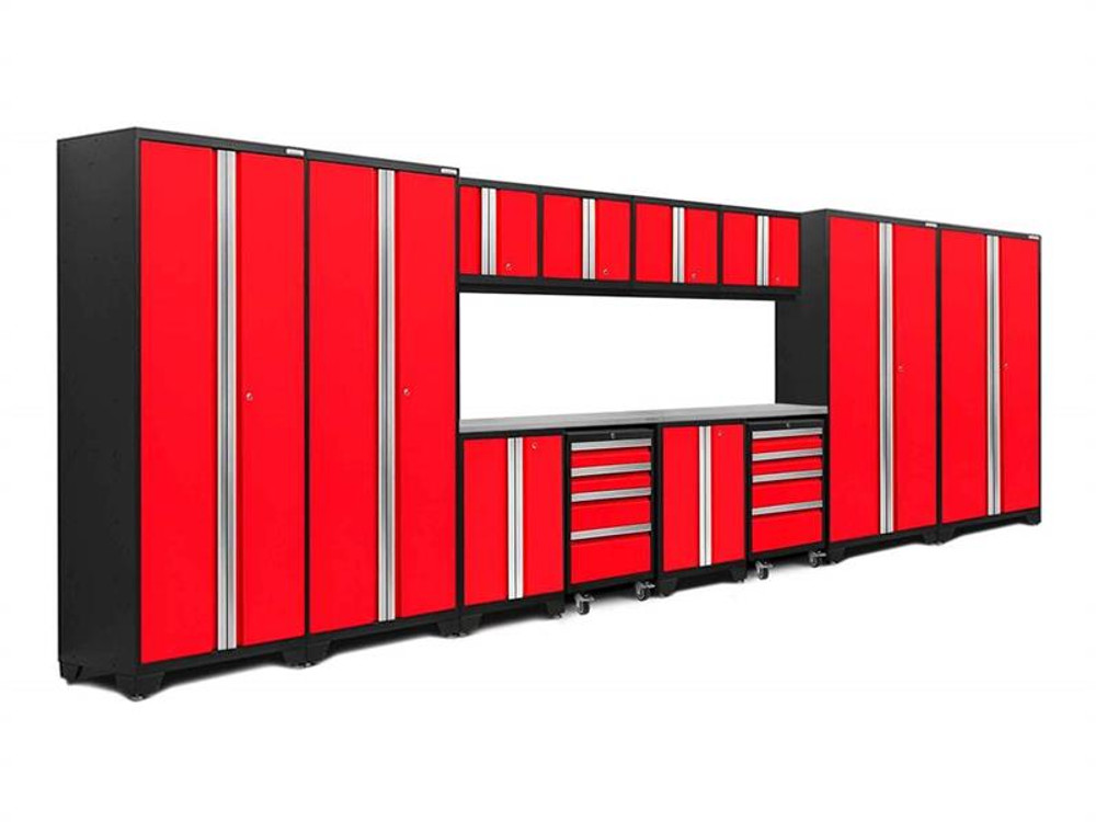 NewAge Bold 3.0 Red 14 Piece Set with Stainless Steel Worktop