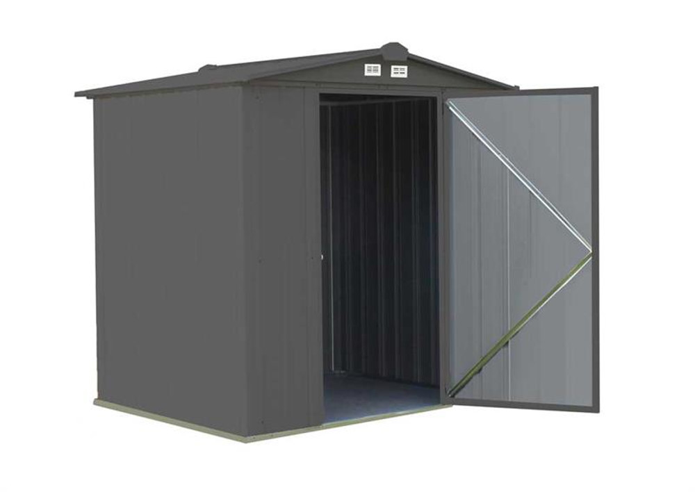 Arrow EZEE Shed Steel Storage 6 x 5 ft. Galvanized Low Gable Charcoal