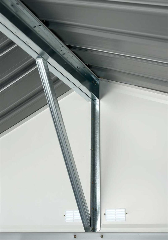Arrow EZEE Shed Steel Storage 10 x 8 ft. Galvanized Extra High Gable Charcoal