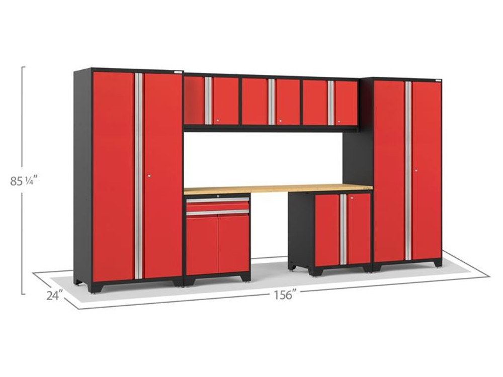 NewAge Pro Series 3.0 Red 8 PC Set w/Bamboo Worktop