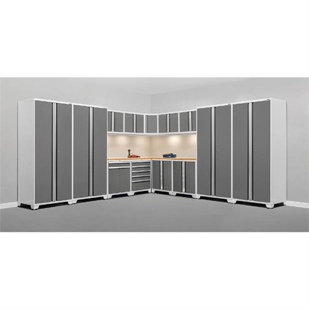 NewAge Pro Series 3.0 White w/Platinum Door 16 Piece Corner Set w/Bamboo Top NewAge Pro Series 3.0 White w/Platinum Door 16 Piece Corner Set w/Bamboo Top