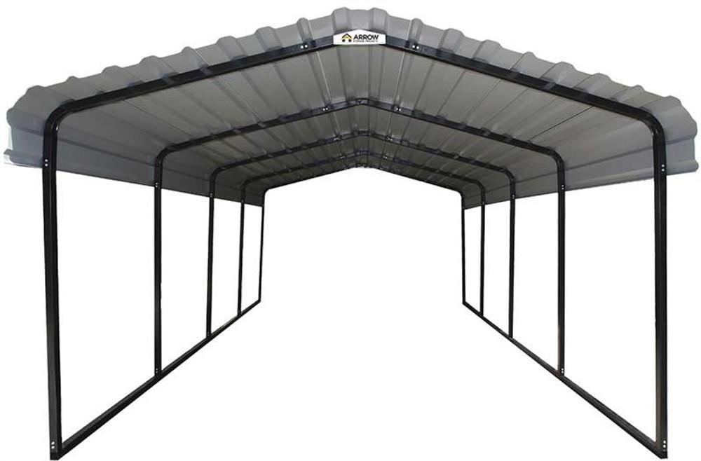 Arrow Steel Carport 12 x 29 x 7 ft. Galvanized Charcoal