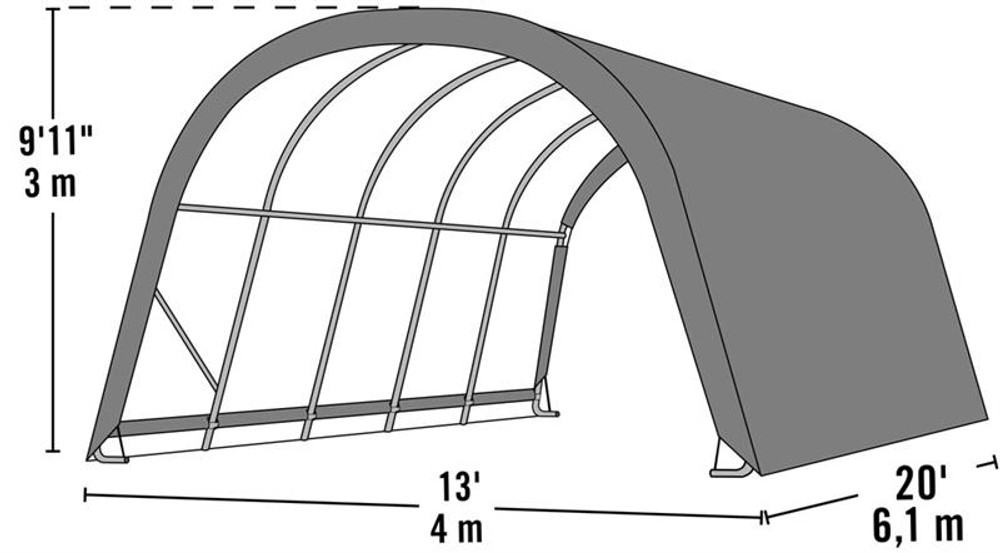 10\' Shed x 12\' Run-In 20\' x ShelterLogic