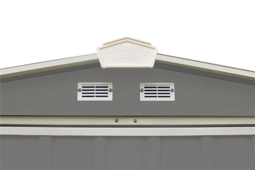 Arrow EZEE Shed Steel Storage 6 x 5 ft. Galvanized Low Gable Charcoal with Cream Trim