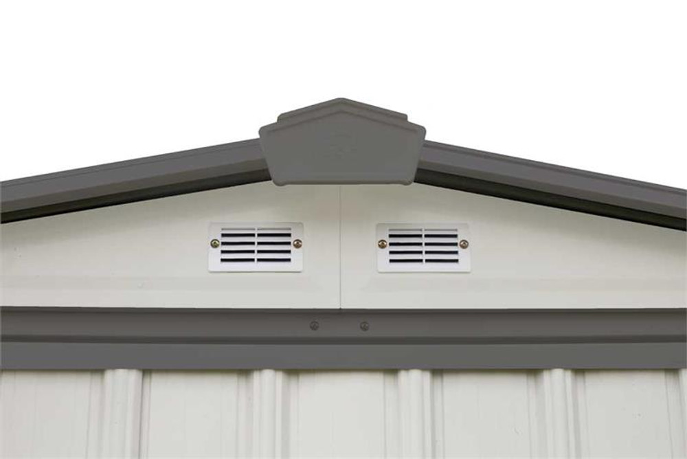 Arrow EZEE Shed Steel Storage 6 x 5 ft. Galvanized Low Gable Cream with Charcoal Trim