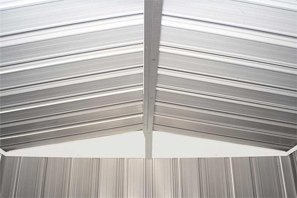 Arrow EZEE Shed Steel Storage 6 x 5 ft. Galvanized Low Gable Cream with Charcoal Trim