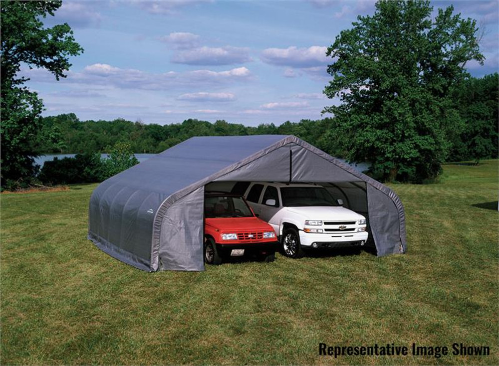 ShelterLogic ShelterCoat 22 x 24 x 13 ft. Garage Peak Gray Cover
