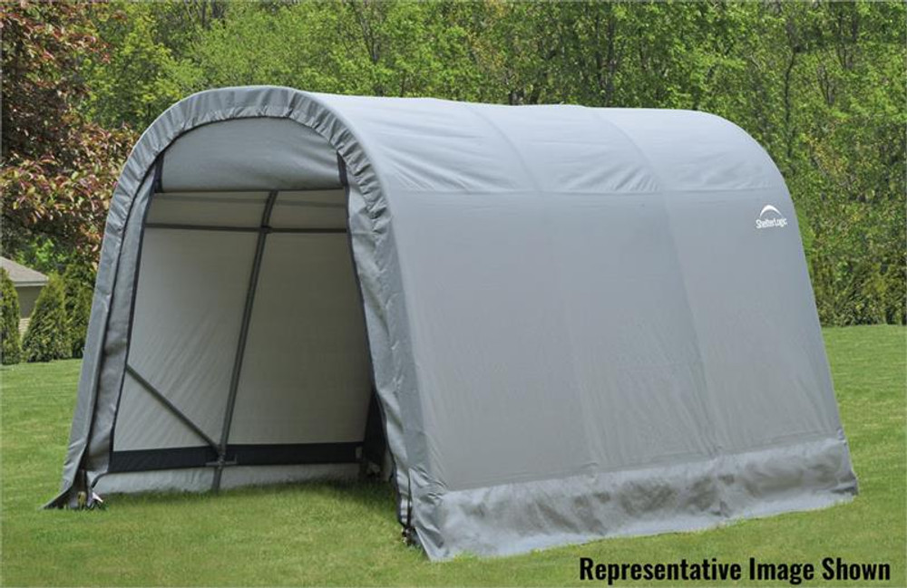 ShelterLogic ShelterCoat 8 x 16 x 8 ft. Wind/Snow Rated Garage Round Gray Cover
