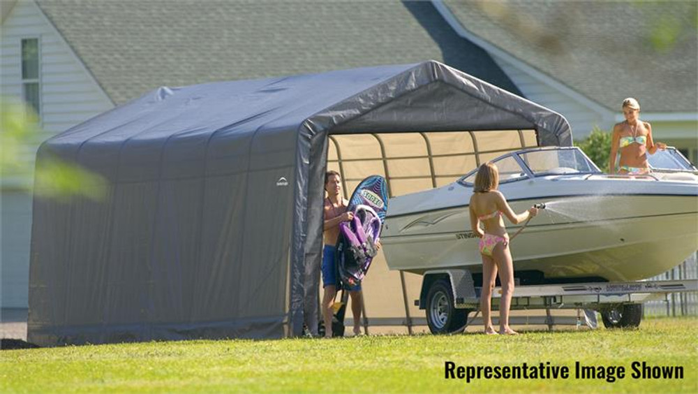 ShelterLogic ShelterCoat 13 x 24 x 10 ft. Garage Peak Gray Cover