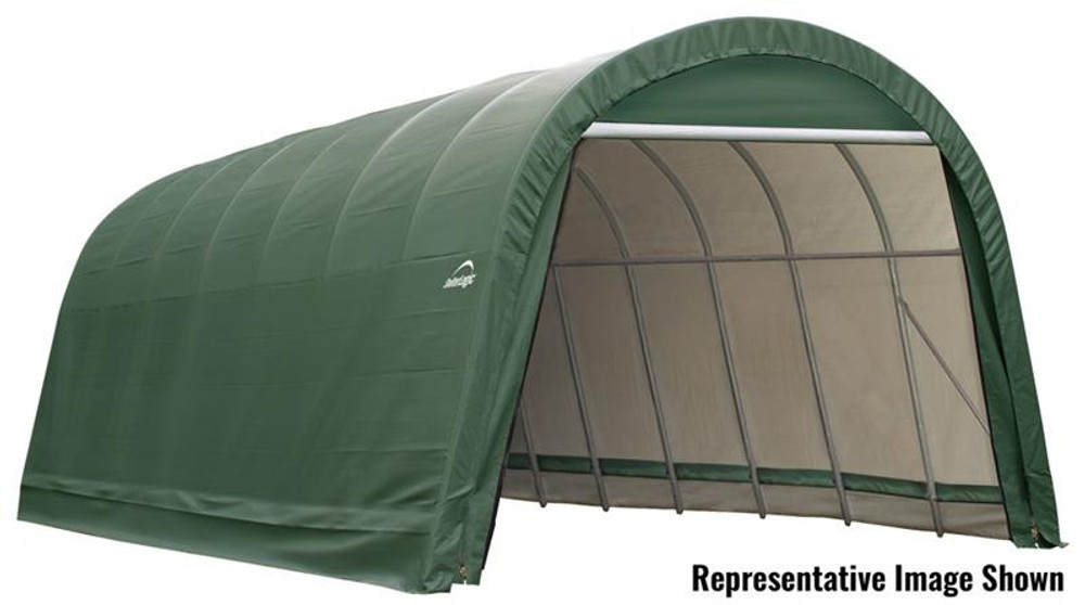 ShelterLogic ShelterCoat 15 x 28 x 12 ft. Wind/Snow Rated Garage Round Green Cover