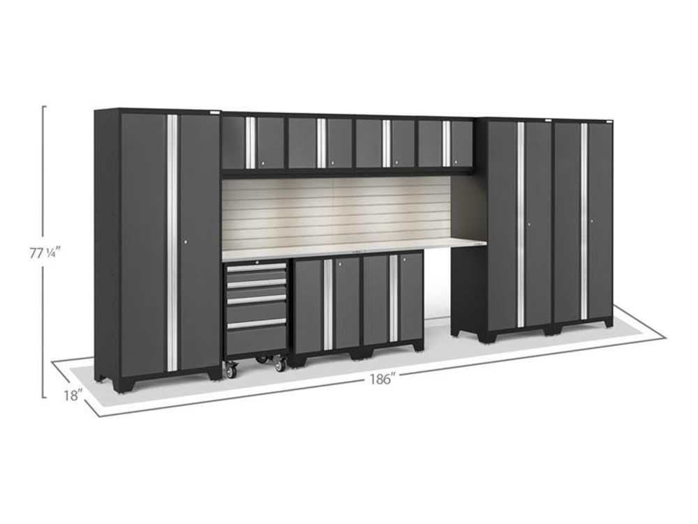 NewAge Bold 3.0 Grey 12 Piece Set with Stainless Steel Worktop, LED Lights & Backspash NewAge Bold 3.0 Grey 12 Piece Set with Stainless Steel Worktop, LED Lights & Backspash