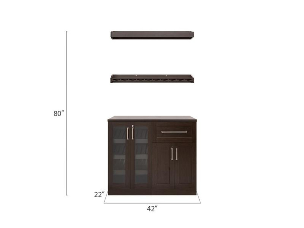 NewAge Home Bar Espresso 5 Piece Cabinet Set - 21"