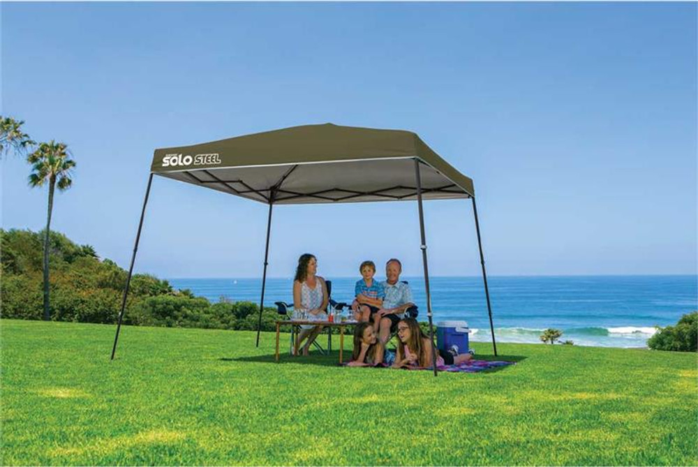 Quick Shade Solo Steel 72 11 x 11 ft. Slant Leg Canopy - Olive