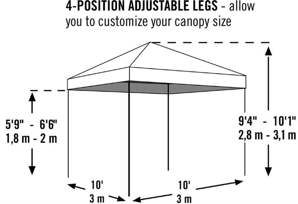 ShelterLogic Pop-Up Canopy HD - Straight Leg 10 x 10 ft. Purple