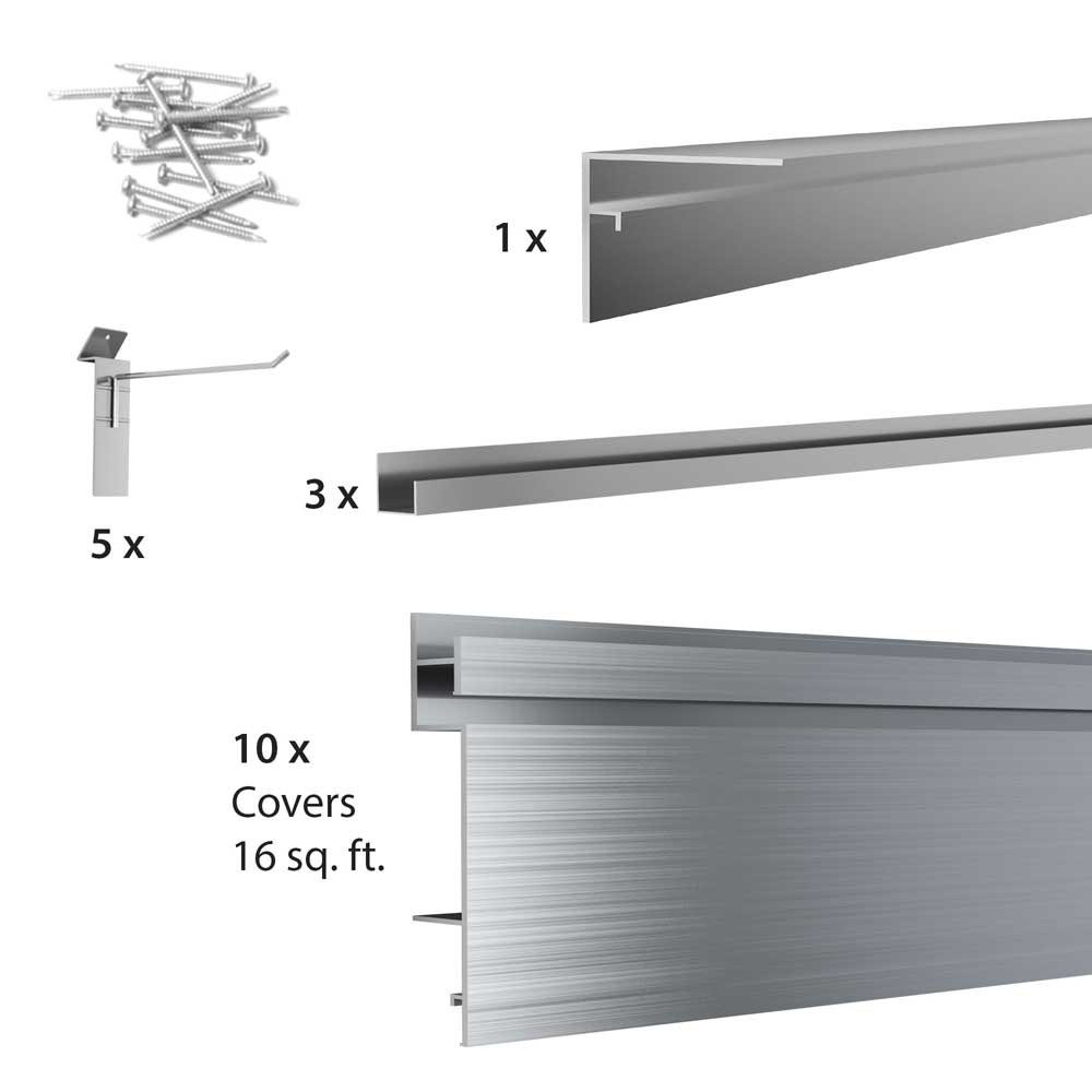 Proslat 4 ft. x 4 ft. Aluminium Slatwall Proslat 4 ft. x 4 ft. Aluminium Slatwall