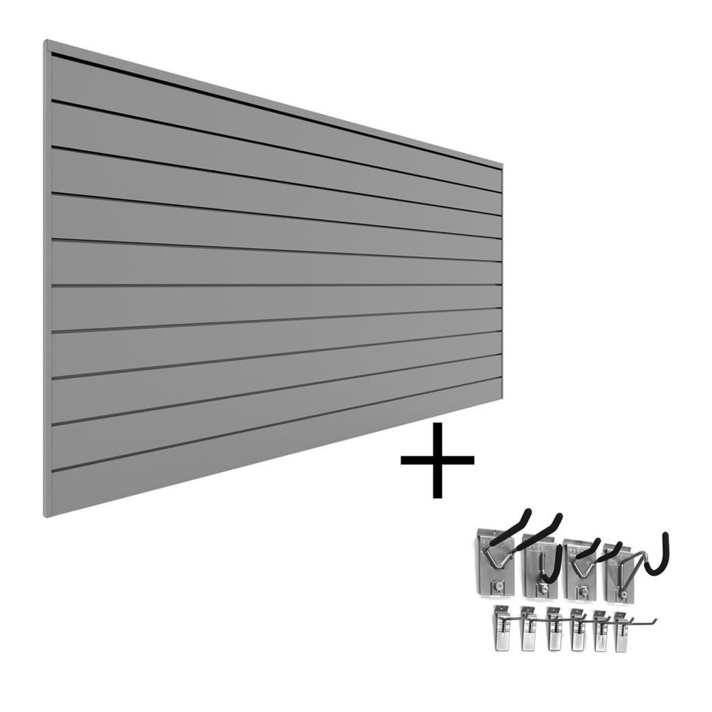 Proslat PVC Slatwall Mini Bundle - Light Gray