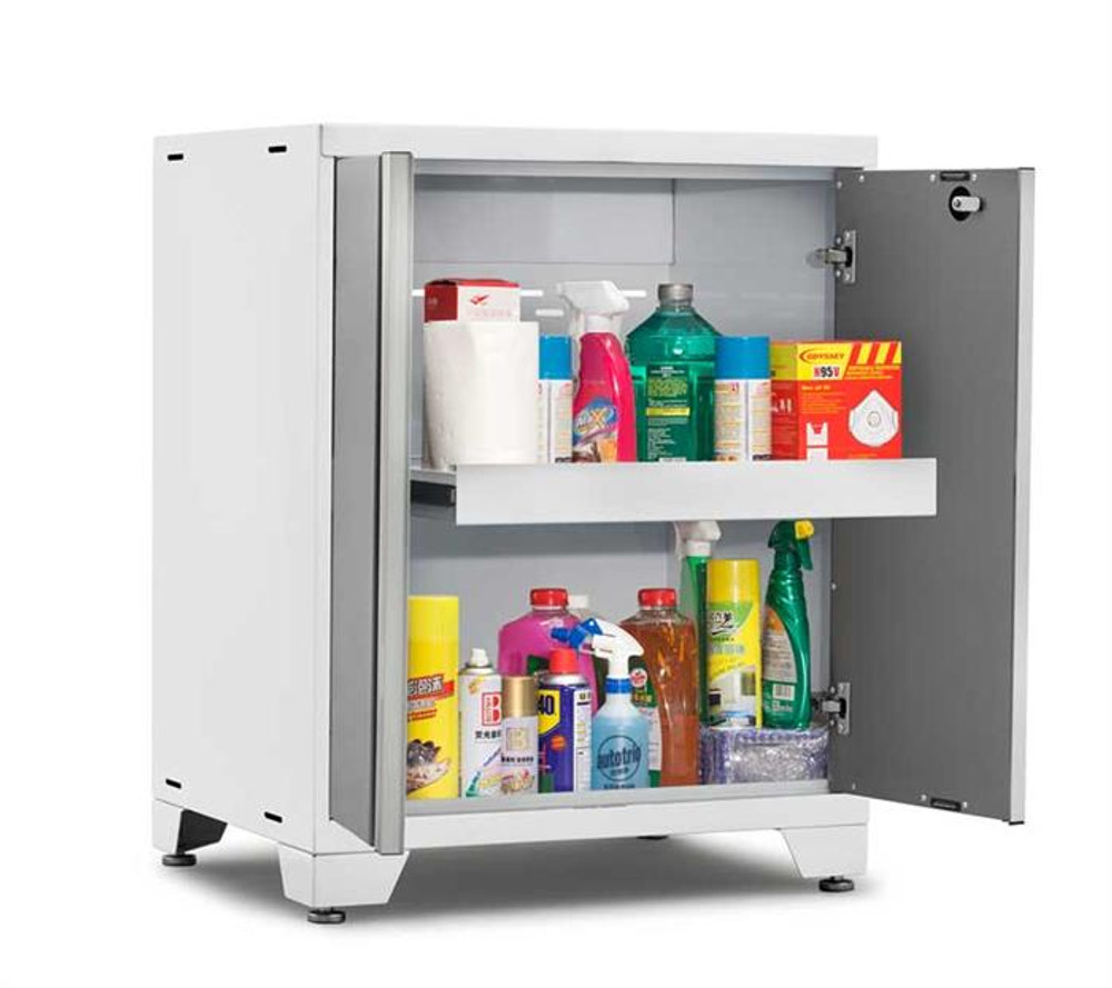 NewAge Pro Series 3.0 White w/Platinum Door 2-Door Base Cabinet