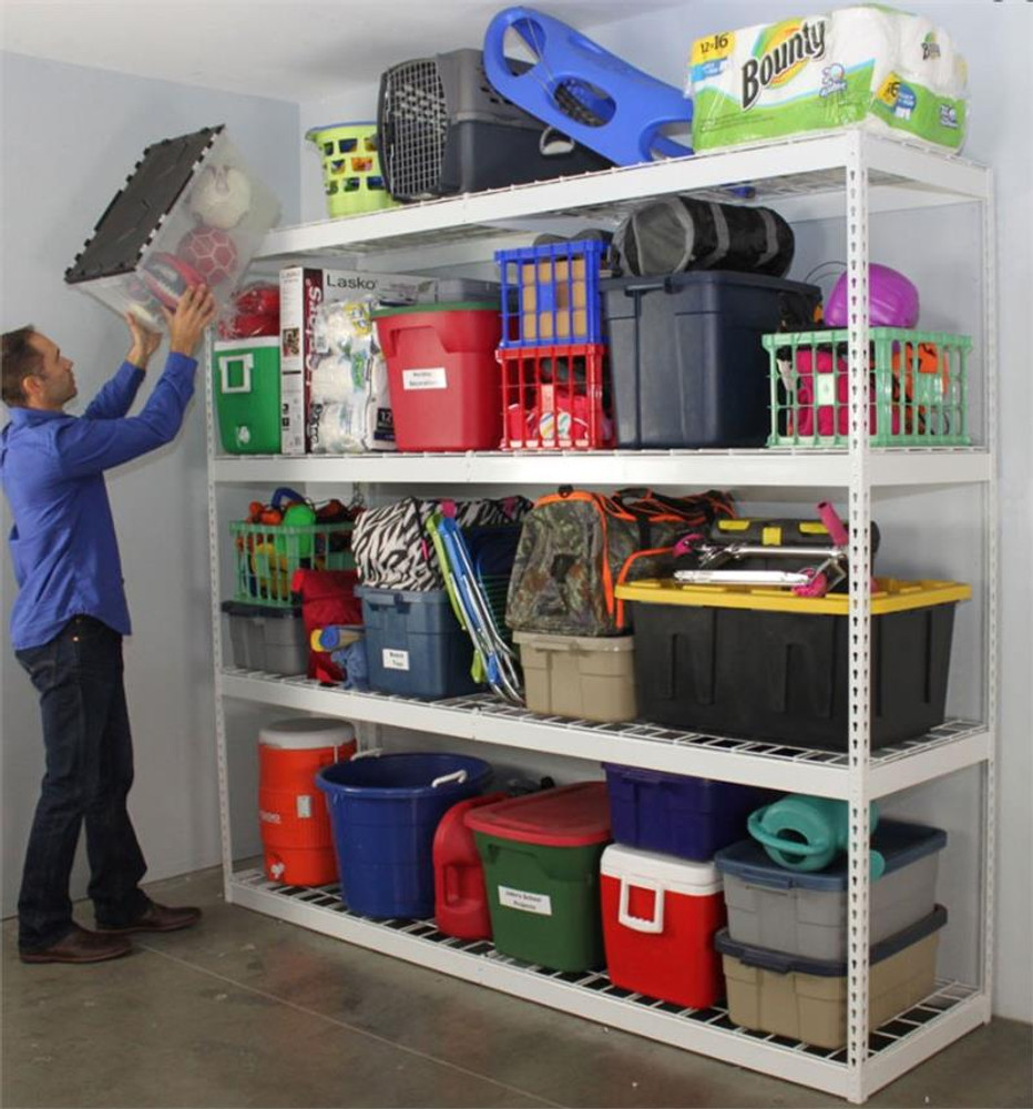 SafeRacks 24"D x 92"W  x 84"H Garage Shelving - White