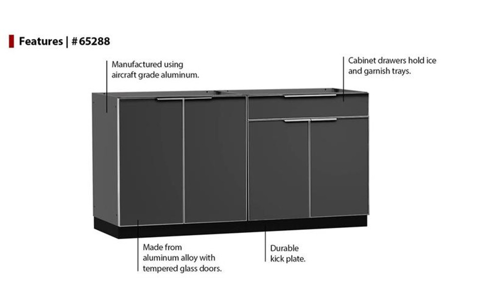 NewAge Aluminum Slate 64"W x 24"D Outdoor Kitchen Set NewAge Aluminum Slate 64"W x 24"D Outdoor Kitchen Set
