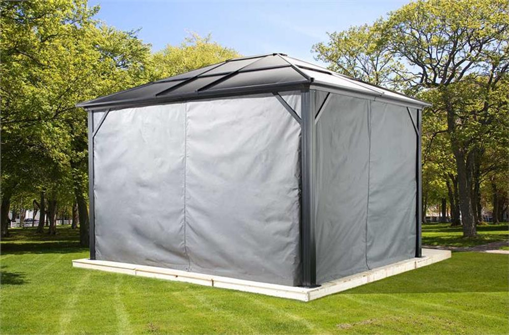 Sojag Curtains for Meridien 10 x 10 ft Grey - Gazebo Not Included