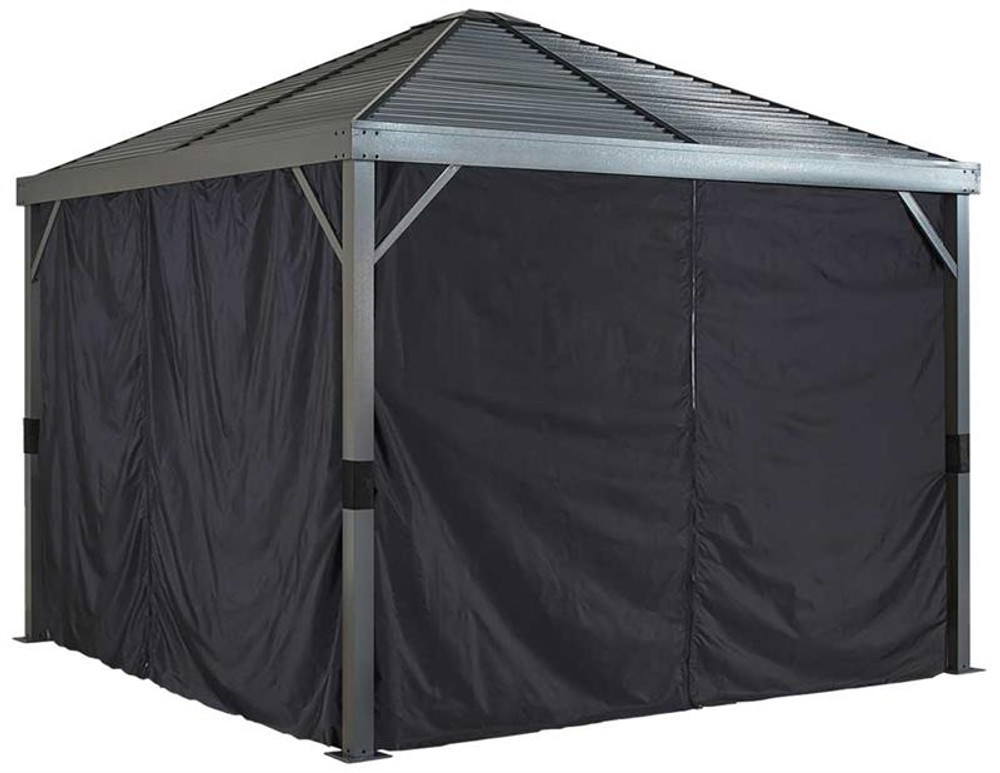 Sojag Curtains for Sanibel 8 x 8 ft Black - Gazebo Not Included